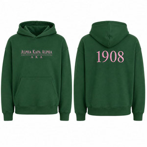 Sudadera con Capucha Rosa Alpha Kappa Alpha AKA 1908, Unisex, Oversize, de Felpa, Informal, para Otoño - Product Image 4