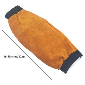 Mangas protectoras de cuero dividido resistentes al desgaste de alta temperatura de piel de vaca Mangas de soldadura de seguridad de brazo largo - Product Image 2