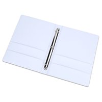 Notebook sampul keras penutup kulit tulang belakang 4 kantong dalam ukuran A4 Cincin 1 inci pengatur Binder 3 cincin Vintage profesional
