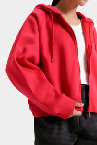 Nouveaux sweats à capuche pour femmes à la mode, design uni, vente en gros, sweat à capuche rose vif à fermeture éclair, sweat à capuche rose athlétique - Product Image 3