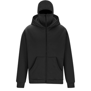 Sweat à capuche brodé lourd personnalisé pour hommes Sweat-shirt en coton uni à épaules tombantes sans ficelle pour l'hiver - Product Image 5