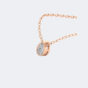 Collar Solitario para Mujer con Diamante Cultivado en Laboratorio de 0.50CTW, Corte Pera, Engastado en Bisel, Chapado en Oro de 14K, Certificado IGI, Estilo Vintage - Product Image 6