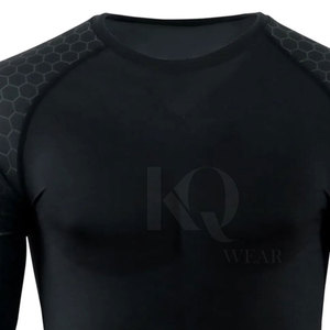 Athletic Fit High Quality Rash Guard for Men Long Sleeve Stretch Fabric Eco-Friendly Spandex/Polyester Moisture Wicking Workout - Product Image 4