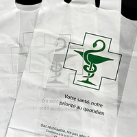 Sacs de courses en plastique HDPE biodégradable grande taille, robustes, avec poignées type gilet, logo personnalisé imprimé, pour articles de boisson et parapluies