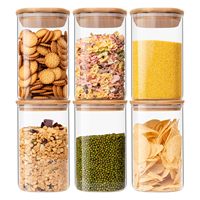 Bocaux de conservation alimentaire carrés en verre 30 oz, couvercles à boucle en verre transparent hermétiques pour thé, café, farine, sucre, bonbons