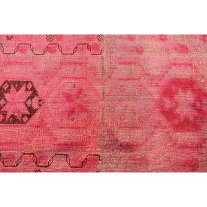 Vintage Turkish <b>Runner</b> <b>Rug</b> 2.6x12.4 ft (79x379 cm), Pink Floral Herki <b>Rug</b> - Product Image 4