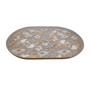 Plateau de service Design fantaisie couleur noire Design moderne plateau ovale en métal en fer pour ustensiles de cuisine décoratif fait à la main - Product Image 3