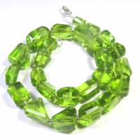 Collier de perles en quartz hydro verre vert péridot, 9-19mm, forme pépite, taillées à facettes, pierres précieuses transparentes de haute qualité, 13 pour