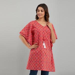 Bandhani Print Pink <b>Kaftan</b> Dress Hand Drawn Georgette Pakistani Style Anarkali with Salwar Soft Indian Clothing-SHKUP1232 - Product Image 5