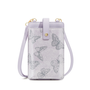 Sac à bandoulière pour téléphone portable pour femme en forme de papillon, sac suspendu multifonctionnel, porte-monnaie, sac à dos pour téléphone portable en cuir PU - Product Image 1