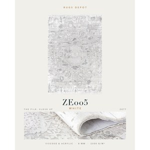 Wholesale Viscose & acrylic Area Rug ZETT ZE005 White Machine Made <b>Turkish</b> <b>Carpet</b> for Living Room Hotel Project - Product Image 2