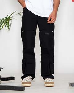 Pantalon cargo décontracté 100 % coton, finition carbone, personnalisable, 10 poches, style décontracté, impression, vente en gros - Product Image 4