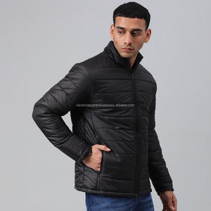 Nardon Apparel Nouvel arrivage de veste matelassée surdimensionnée de créateur personnalisée pour hommes, décontractée et matelassée pour l'hiver avec fermeture à glissière respirante sur le devant - Product Image 3