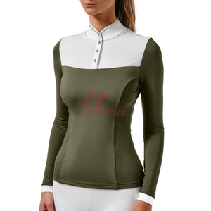 Camisas transpirables elásticas y suaves para mujer que ofrecen durabilidad, flexibilidad y comodidad para la equitación profesional - Product Image 1
