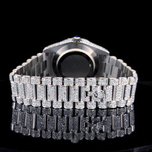 Exclusive Luxury Fashion Iced Out Quartz Stainless Steel <b>Watch</b> Featuring Brilliant Moissanite Diamonds High End Craftsmanship - Product Image 2