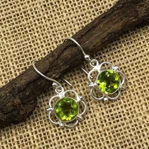 Boucles d'oreilles pendantes en quartz, laiton plaqué argent, bijoux vintage faits à la main, certifiées IGI, HARI OM CREATIONS, design papillon unisexe - Product Image 4