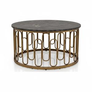 Table basse ronde à cadre métallique à succès avec plateau en bois de manguier pour la maison, salon, meubles décoratifs, table d'appoint - Product Image 6