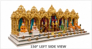 Buy Gold Carved Iskcon Temple Manufacturers Customized Pooja Mandir <b>Cabinets</b> Big BAPS Shri Swaminarayan Mandir for Satsang <b>Halls</b> - Product Image 3