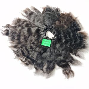 ช่อผมมนุษย์จากเวียดนามช่อต่อผมมนุษย์ผมลอนคู่สีดำเรียงตามแนวเส้นผมของ100% - Product Image 5