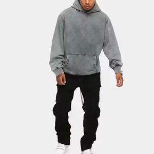 Fabricants de vêtements sur mesure : Hoodies en molleton bouclette respirant, lavés, imprimés, effet vieilli, délavés au soleil, délavés à l'acide, coupe courte - Product Image 2