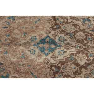 6.2x9.2 ft Rug, Vintage Turkish Rug, <b>Brown</b> Bordered <b>Wool</b> Rug - Product Image 5