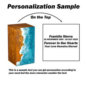 Handcrafted Rosewood Urn <b>Box</b> Ocean Wave Design Personalized <b>Memorial</b> Premium Adult Wooden Urn <b>Box</b> - Product Image 5