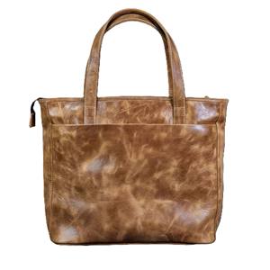 Wholesale Stylish Vintage Genuine Cowhide Leather <b>Tote</b> <b>Bag</b> Custom Logo Durable Shoulder <b>Bag</b> <b>Zipper</b> <b>Large</b> Capacity Handbag Cotton - Product Image 4