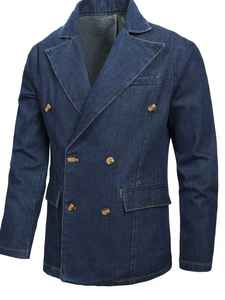 Dernier modèle de veste en jean slim fit de style hip-hop avec laine pour unisexe, décontractée, tendance, pour l'extérieur, confortable, en tissu denim d'hiver - Product Image 6