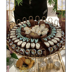 Fechas de chocolate de metal de forma redonda, platos para servir, diseño de lujo, platos decorativos para servir chocolate de Ramadán - Product Image 3