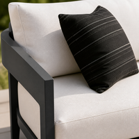 Modernes Aluminium-Outdoor-Sofa-Set 4-teilig Doppelsofa 2 Sessel mit Couchtisch für Garten, Terrasse, Gastronomie & Hotelnutzung