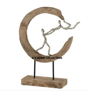 Nouvellement conception aluminium métal marbre Base feuille forme noir Nickel fini Sculpture dernière conception intérieure décorative - Product Image 3