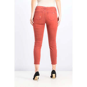 Jeans Skinny Rosso Scuro per Bambini Celebrity in Denim Effetto Usurato Taglia 3 - Design Colorato Lavabile - Product Image 3