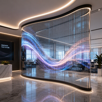 Film LED P8 Flexible Autocollant pour Écran d'Affichage, Luminosité 1000-4000 cd, Garantie 2 Ans pour Showrooms et Bâtiments Intelligents