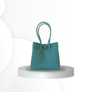 Bolso tejido hecho a mano de primera calidad para mujer, bolso de moda tejido de plástico reciclado ecológico de Color personalizado para adultos - Product Image 4