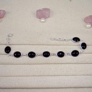 Gift for Anniversary <b>Black</b> Onyx Gemstone Solid 925 Sterling Silver Handmade Fine Silver <b>Bracelet</b> Jewelry Sterling Silver Jewelry - Product Image 2