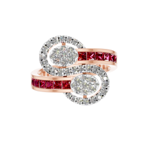 Bague élégante en argent sterling 925, bijoux de fiançailles personnalisés OEM, moissanite originale, rubis synthétique, 57 pierres invisibles