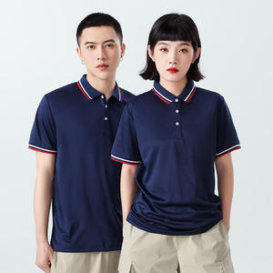 เสื้อยืดกอล์ฟโปโลใส่ได้ทั้งชายและหญิงเสื้อถักแขนสั้นพิมพ์โลโก้ตามสั่ง - Product Image 3