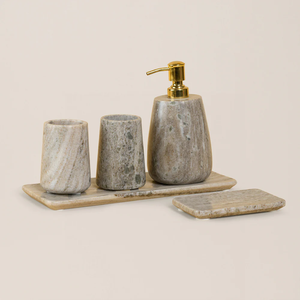 Juego de Baño de Mármol Clásico de Gran Calidad a un Precio Razonable, Accesorios de Lavabo Atemporales, Dispensador de Jabón con Bandeja - Product Image 5