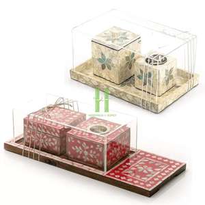 Ramadan Cadeau Occasion Brûleur d'encens Nacre et Bois Incrusté Arabe Ensemble de Plateau d'Encens Bukhoor Fait à la Main Du Vietnam - Product Image 4