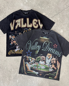 Camiseta de peso pesado personalizada de alta calidad, ropa de calle de algodón, cuello grueso, camisetas de hombre con gráfico cuadrado recortado de gran tamaño - Product Image 2