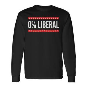 T-Shirt a Maniche Lunghe 0% Liberal - Prodotto Promozionale Repubblicano per Stati Rossi - Zero Percent Conservative - Product Image 1