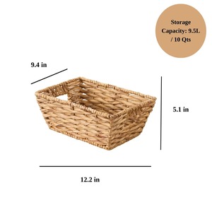 Rectangular Multi Purpose <b>Water</b> <b>Hyacinth</b> <b>Basket</b> Handmade Storage <b>Basket</b> Wholesale eco-friendly Made in Vietnam - Product Image 2