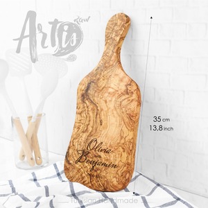 Planche à fromage et planche à découper en bois d'olivier écologique personnalisés faits à la main en gros - Product Image 2