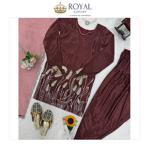 Vendedor de Renombre que Ofrece Trajes Salwar Farsi de Alta Calidad en Tela Falsa Georgette con Dupatta de Seda Organza - Product Image 2