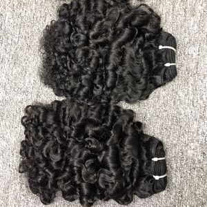 Vente en gros 1B couleur birmane bouclée 100% vierge non traitée HD dentelle fermeture Machine Double trame 100g Bundle extensions de cheveux humains - Product Image 4