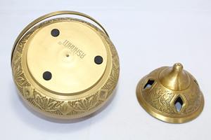 Premium Luxury Metal Brass Casted Mubkhara Incense <b>Burner</b> Pot With Handle For Aromatherapy Ornament For Home Room - Product Image 3