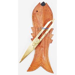 Compás Plegable de Latón Chapado en Oro Moderno al por Mayor, Estuche de Cuero Marrón, Herramienta de Dibujo de Precisión, Geometría - Product Image 4