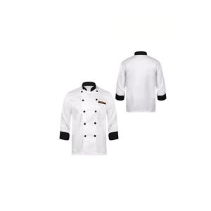 Abrigo de chef de algodón puro 100% con logotipo personalizado de fabricante indio con uniformes de restaurante bordados - Product Image 2