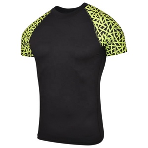 Mens <b>Bjj</b> <b>Rash</b> <b>Guard</b> Jiu Jitsu Short Sleeve Sublimation Ranked Compression No Gi Jiu Jitsu <b>Rash</b> <b>Guard</b> Men for MMA Wrestling - Product Image 1
