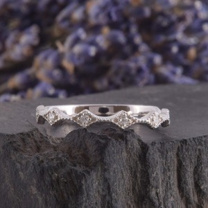 Anillo de estilo bohemio con piedras preciosas de topacio blanco para mujer, Plata de Ley 925 hecha a mano, joyería de boda, Regalo para mamá - Product Image 2